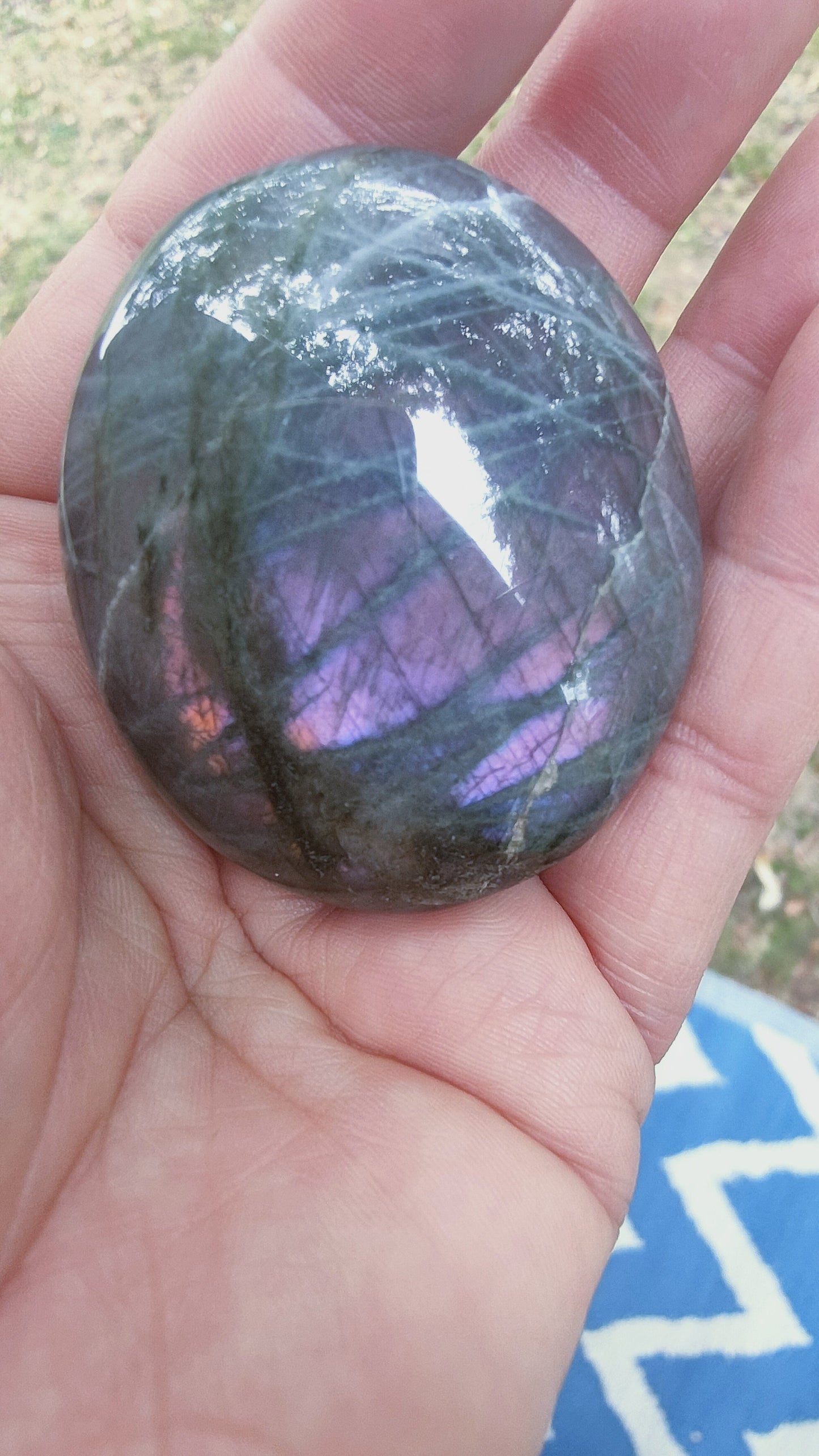 Labradorite violette et orange - Galet - très belle qualité