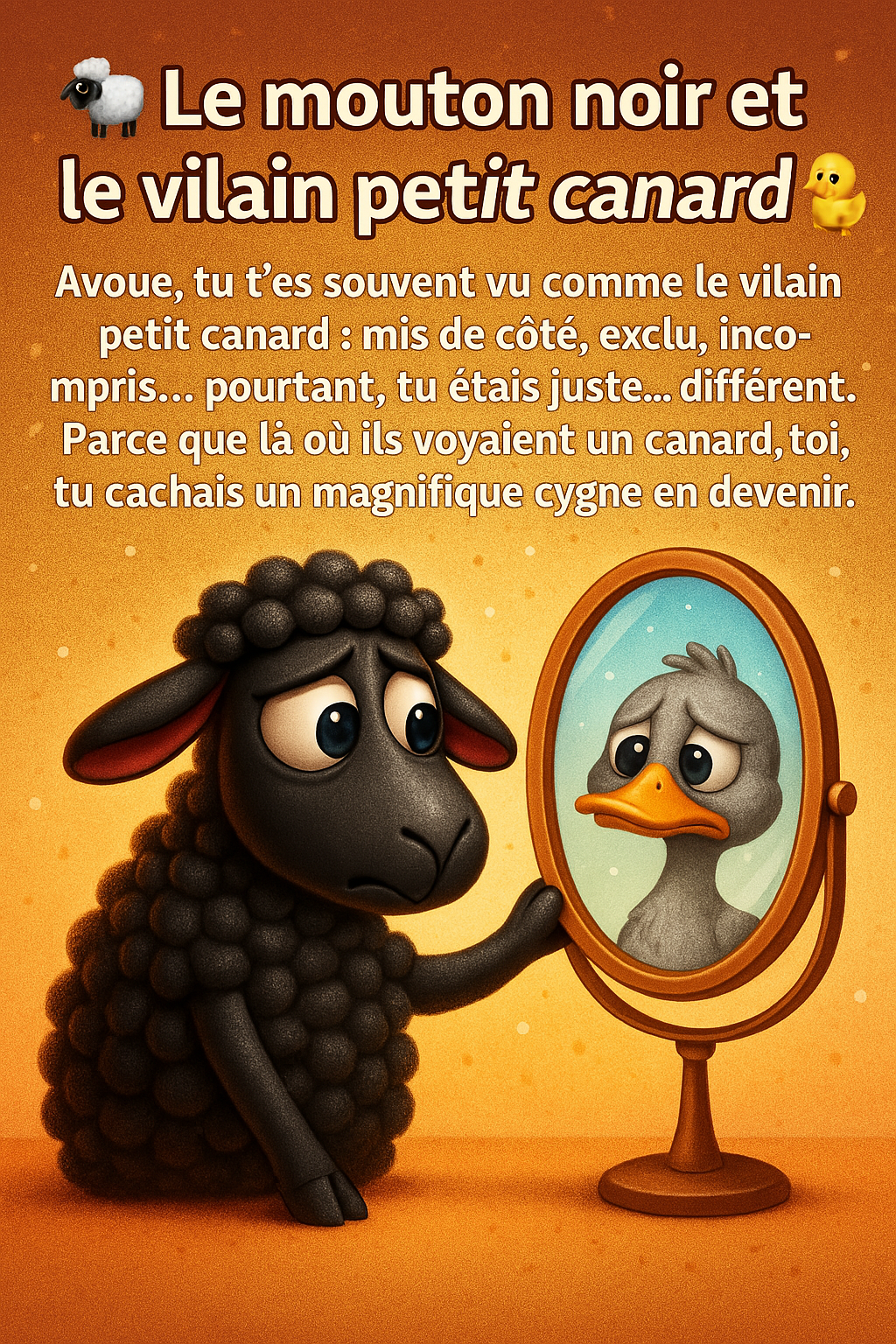 🪞🐑 Le mouton noir et le vilain petit canard 🦆