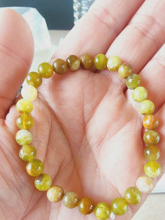 Bracelet en Opale verte 6 mm grade AA
