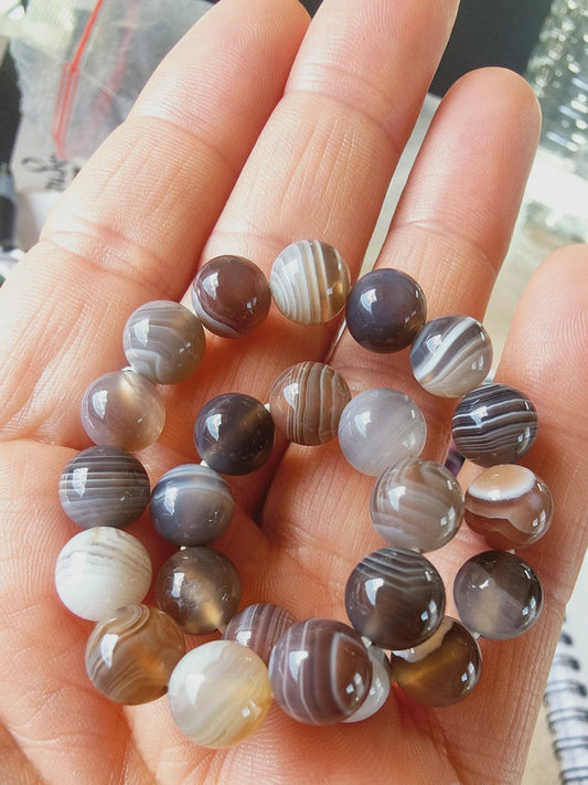 Bracelet en Agate du Botswana 8 mm AA