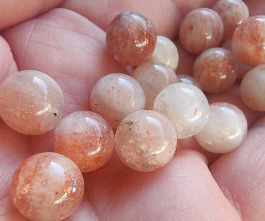 Perle en Pierre de soleil 10 mm - à l'unité