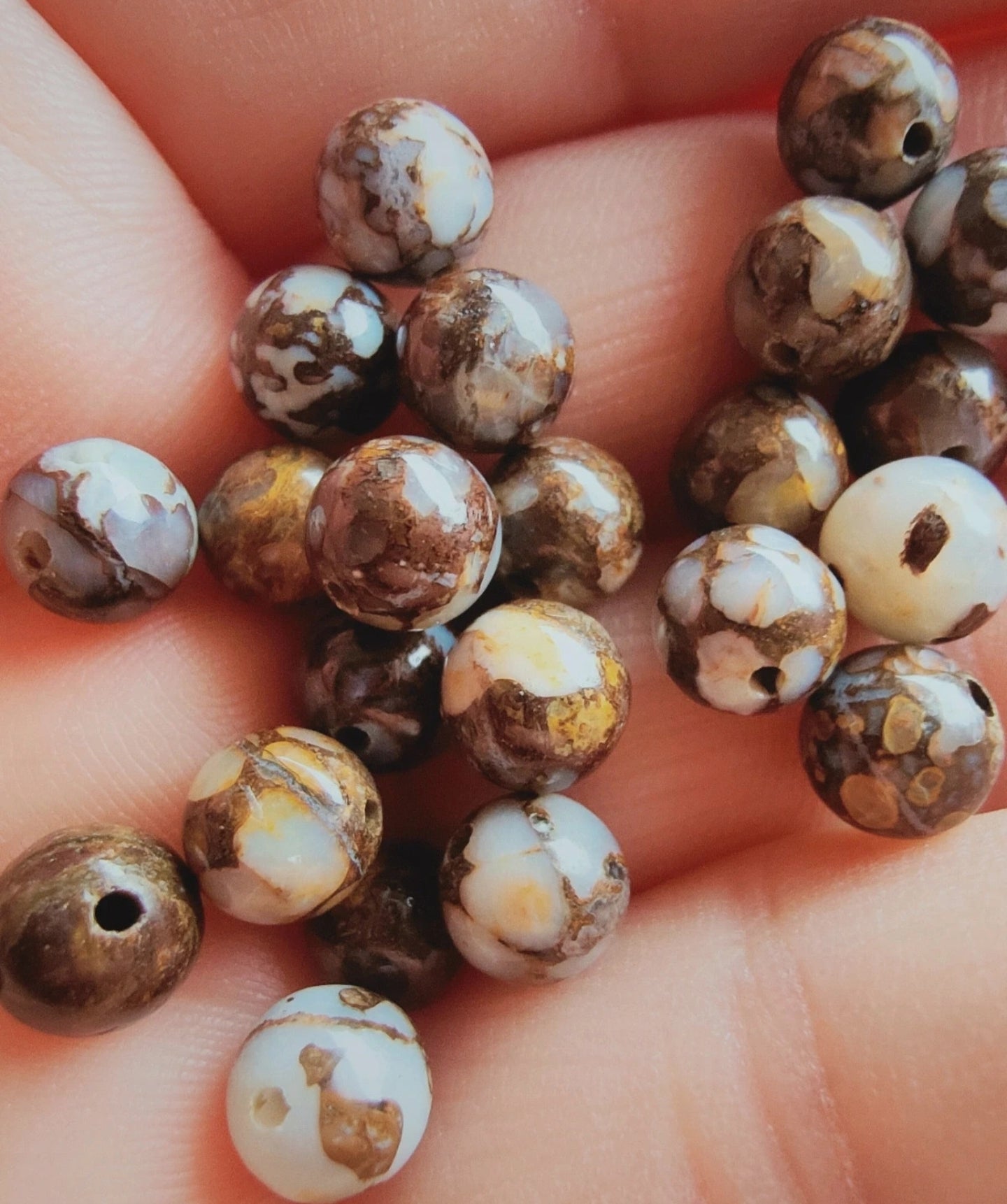 Perle en Opale brune 6 mm - à l'unité