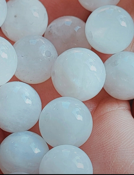 Perle en Labradorite blanche 10 mm - à l'unité