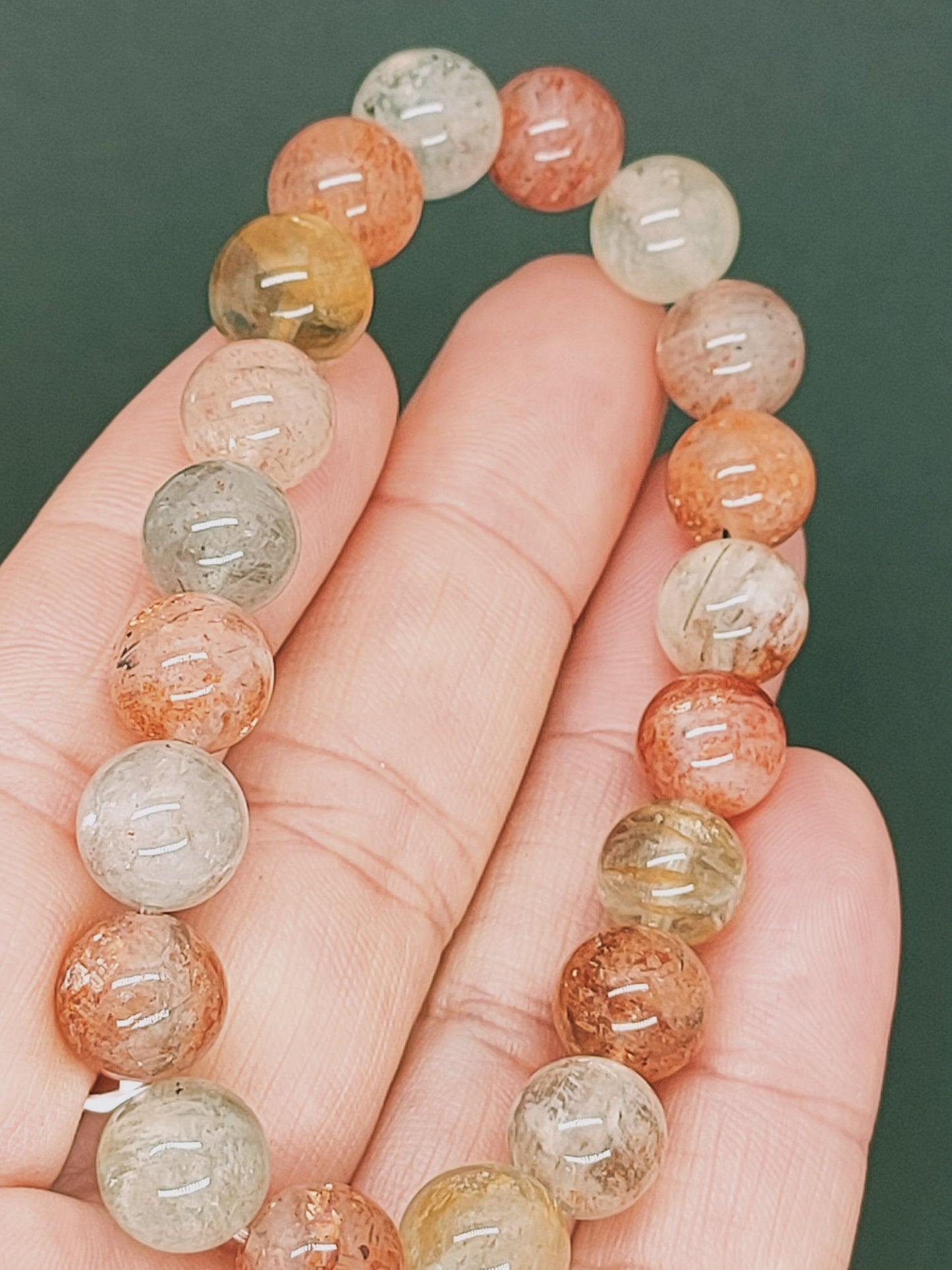 Bracelet en pierre de soleil - perles de 9-10 mm - qualité 💎💎💎💎💎