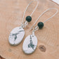 Boucles d'oreille en Howlite, cristal de roche et Spinelle