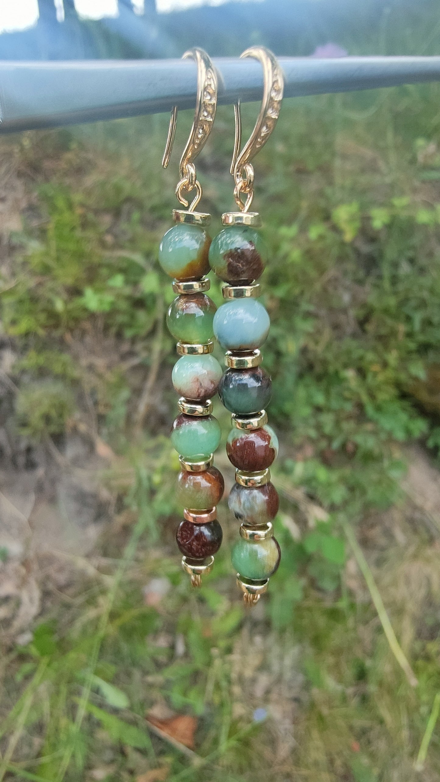 Boucles d'oreille en Chrysoprase