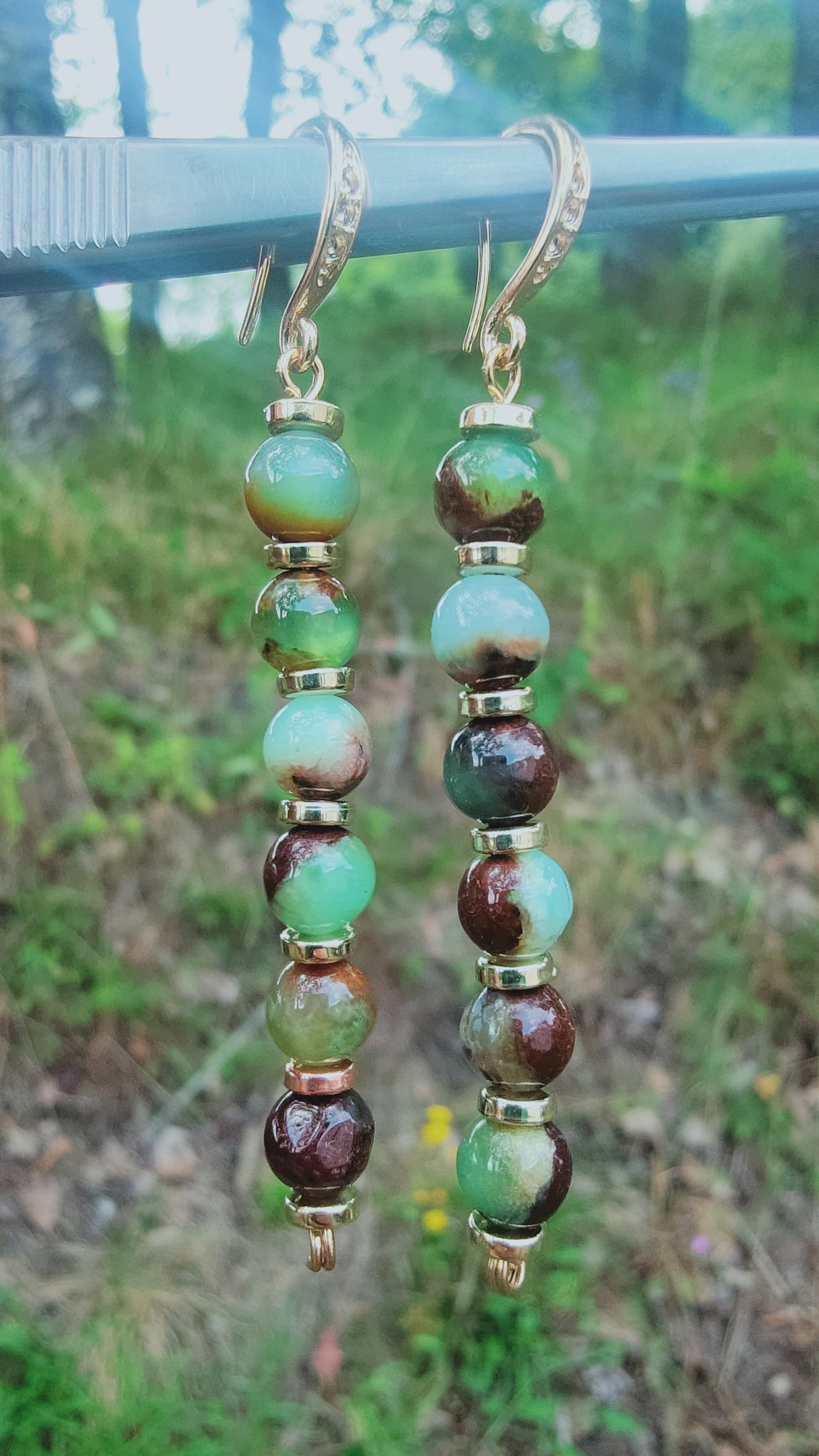 Boucles d'oreille en Chrysoprase