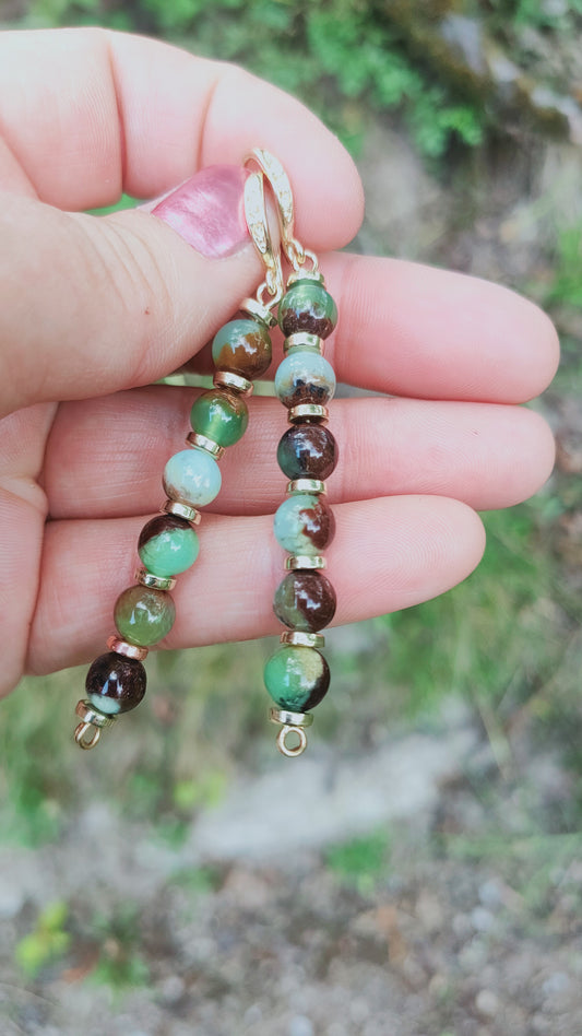 Boucles d'oreille en Chrysoprase