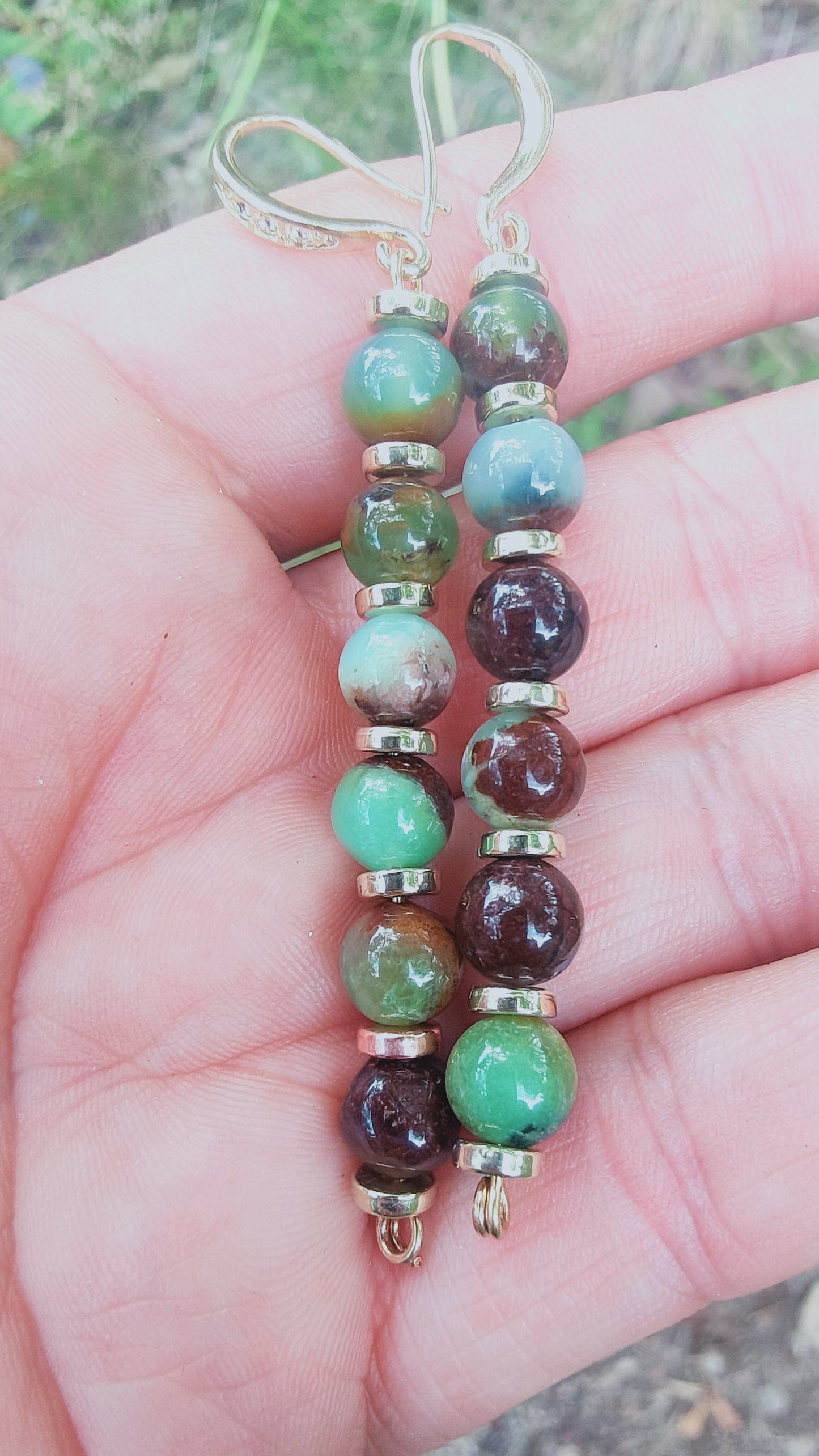 Boucles d'oreille en Chrysoprase