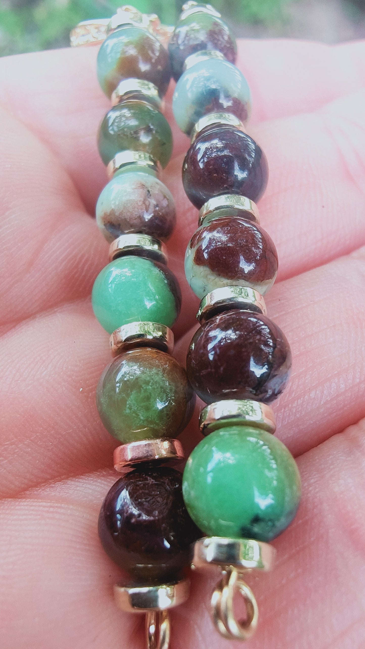 Boucles d'oreille en Chrysoprase