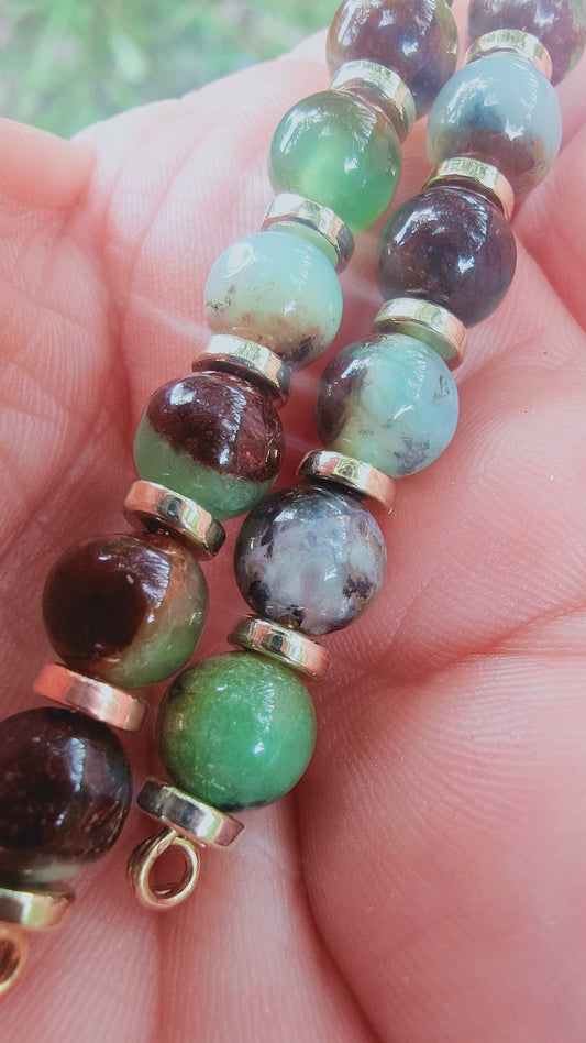 Boucles d'oreille en Chrysoprase
