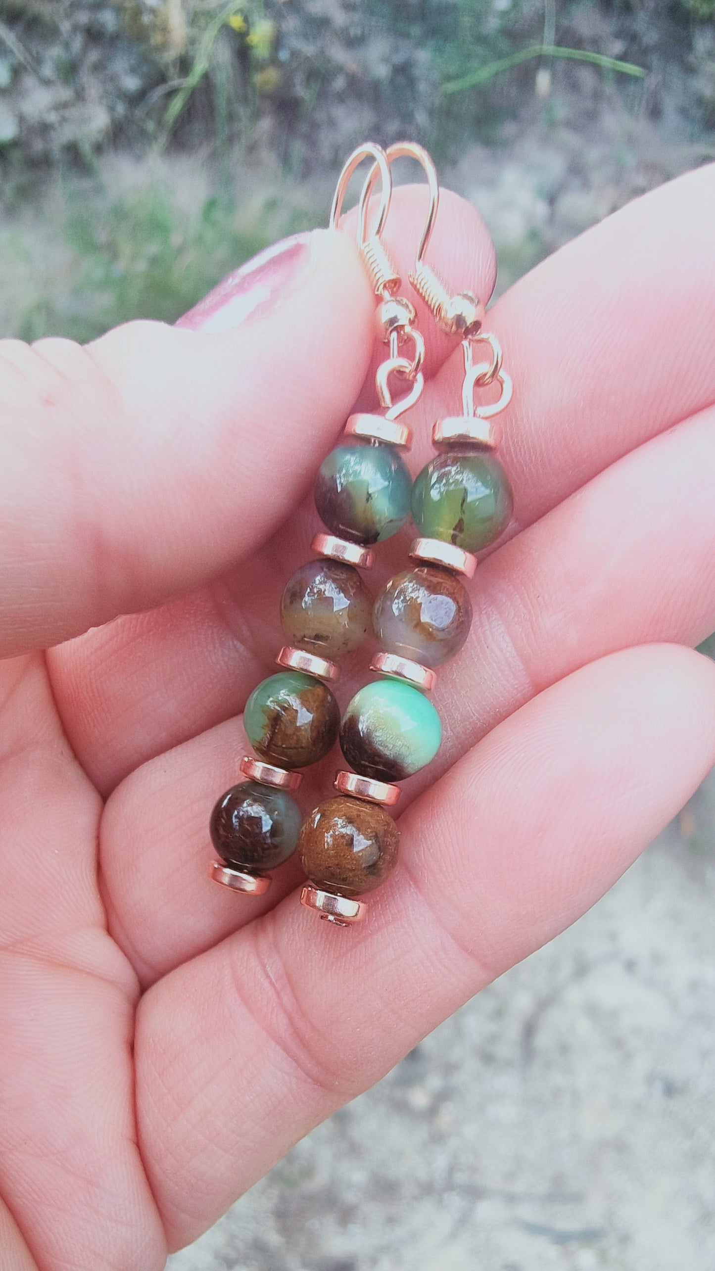 Boucles d'oreille en Chrysoprase