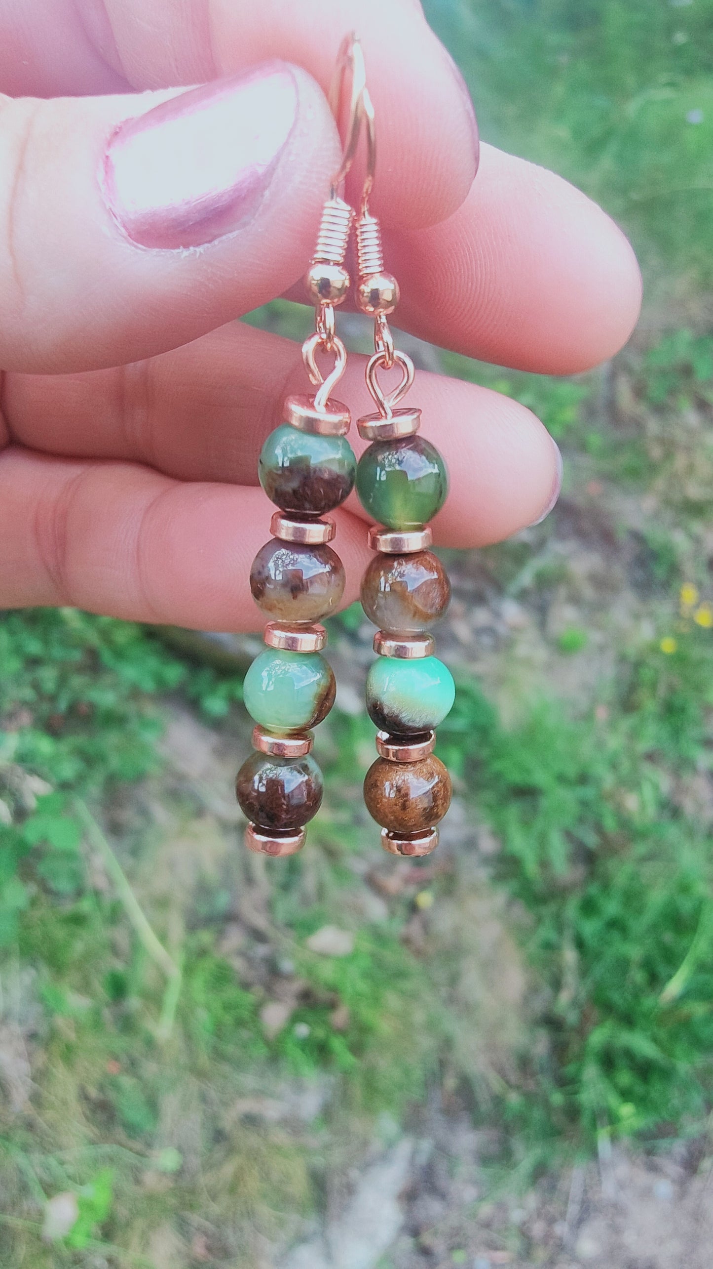 Boucles d'oreille en Chrysoprase