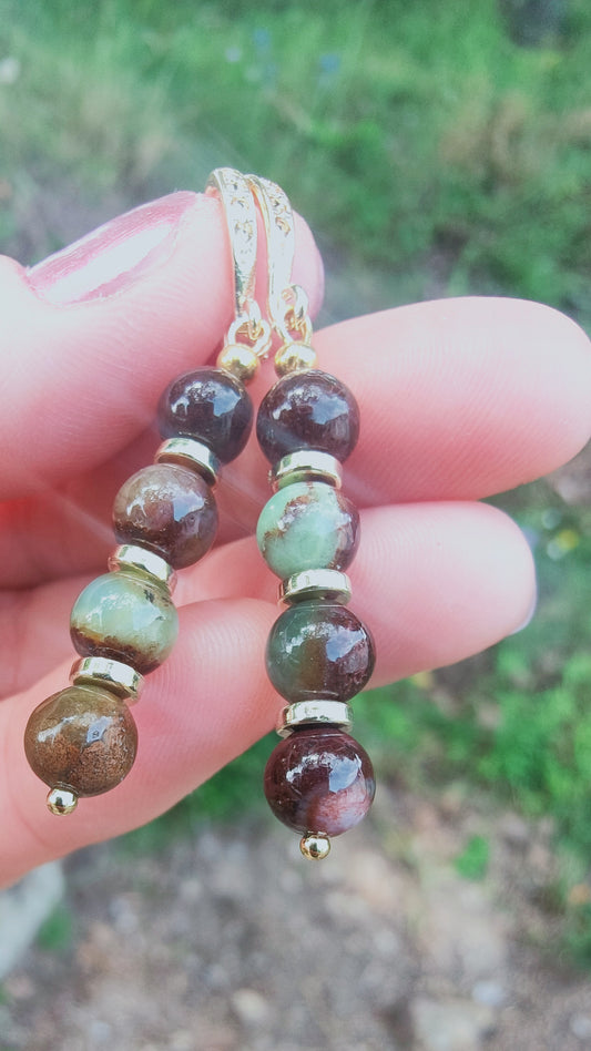 Boucles d'oreille en Chrysoprase