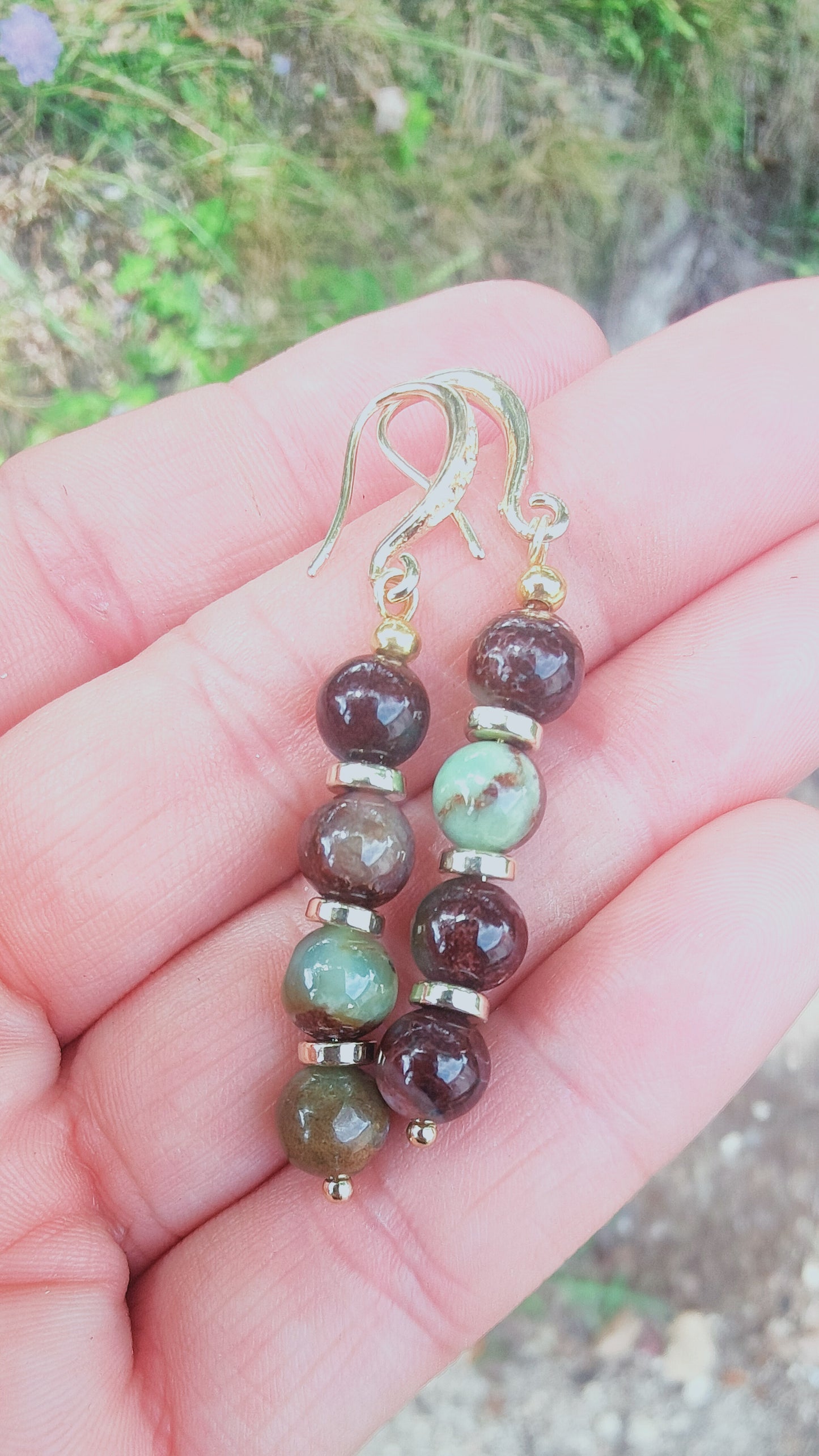Boucles d'oreille en Chrysoprase