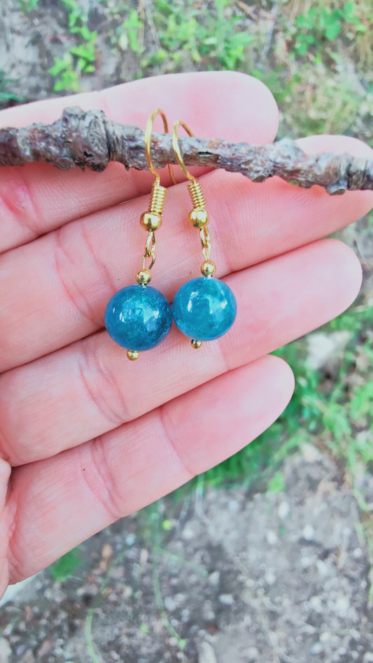 Perles de COLLECTION: Boucles d'oreille en Apatite