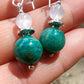 Perles de COLLECTION: Boucle d'oreille en Amazonite Russe et Kunzite rose et Améthyste