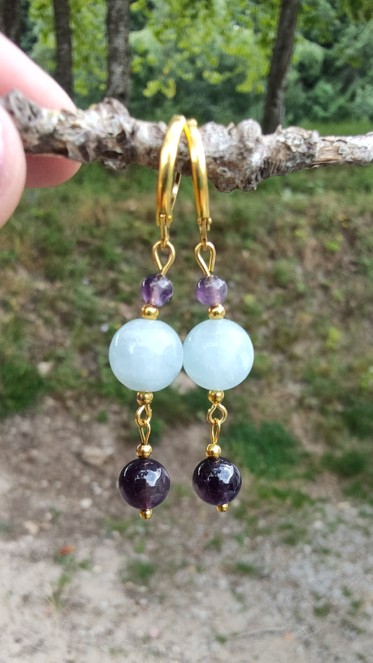 Boucles d'oreille en Aigue-marine