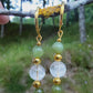 Perles de COLLECTION: Boucle d'oreille en Quartz fantôme et Jade Nephrite