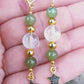 Perles de COLLECTION: Boucle d'oreille en Quartz fantôme et Jade Nephrite