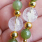 Perles de COLLECTION: Boucle d'oreille en Quartz fantôme et Jade Nephrite