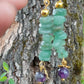 Boucles d'oreille en Améthyste et Aventurine verte