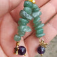 Boucles d'oreille en Améthyste et Aventurine verte