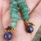 Boucles d'oreille en Améthyste et Aventurine verte