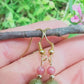 Boucles d'oreille en Grenat vert et Tourmaline rose