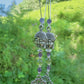 Boucles d'oreilles Bouddha Améthyste et Apatite verte
