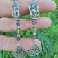 Boucles d'oreilles Bouddha Améthyste et Apatite verte