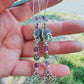Boucles d'oreilles Bouddha Améthyste et Apatite verte
