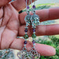 Boucles d'oreilles Bouddha Améthyste et Apatite verte