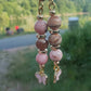 Boucles d'oreille en rhodochrosite