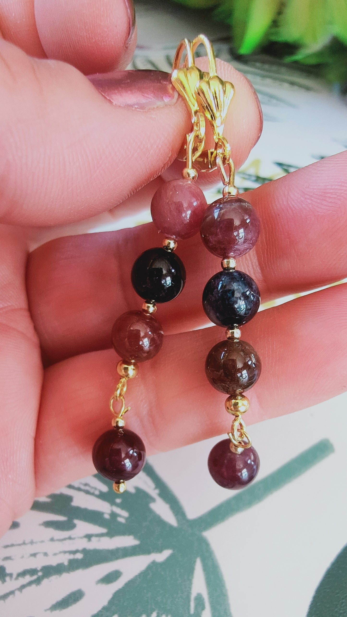 Qualité COLLECTION : Boucles  d'oreille en tourmaline multicolore