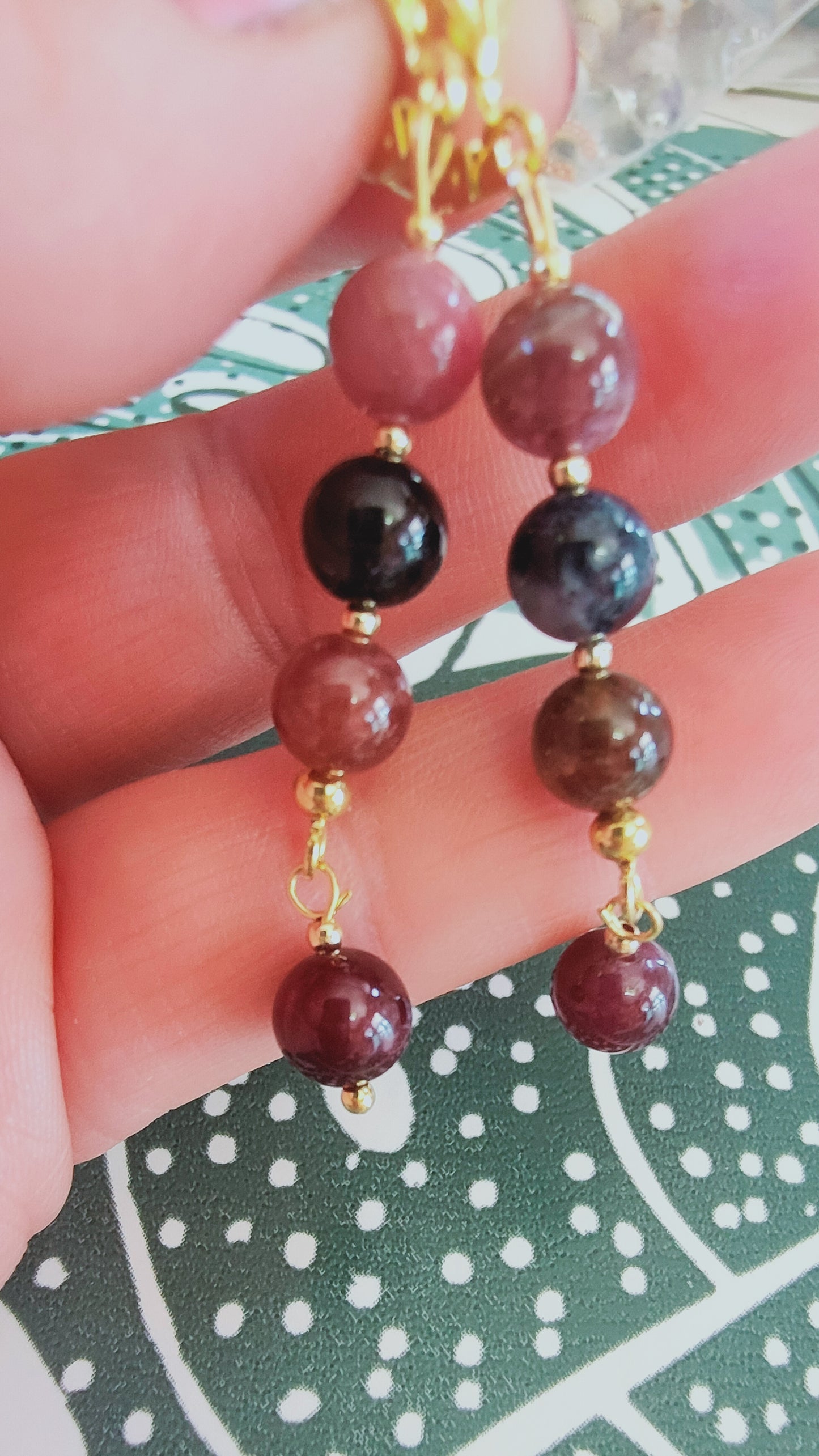 Qualité COLLECTION : Boucles  d'oreille en tourmaline multicolore