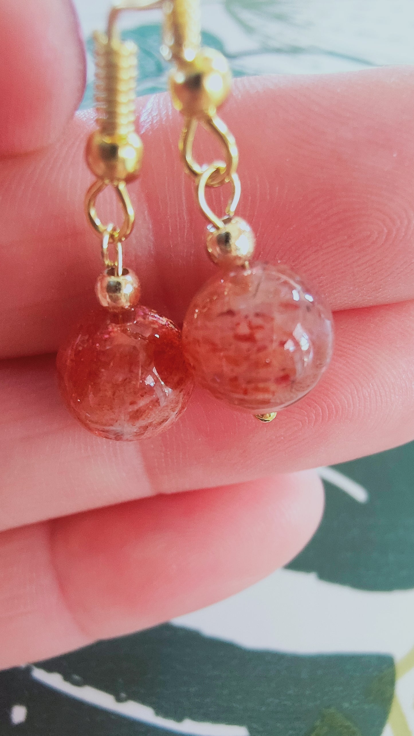 Qualité COLLECTION : Boucles  d'oreille en pierre de soleil au choix