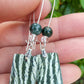 Boucles d'oreille en Chrysotile, cristal de roche et agate arbre