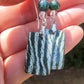 Boucles d'oreille en Chrysotile, cristal de roche et agate arbre