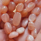 Perle Olive en Pierre de lune Pêche 6/8 mm - à l'unité