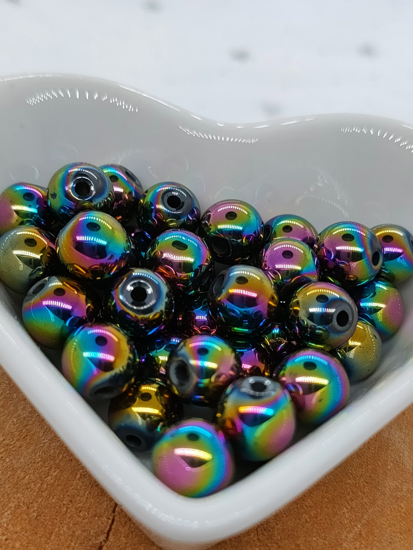 Perle en Hématite titanium 8 mm - à l'unité