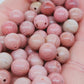 Perle en Rhodonite rose 8 mm - à l'unité