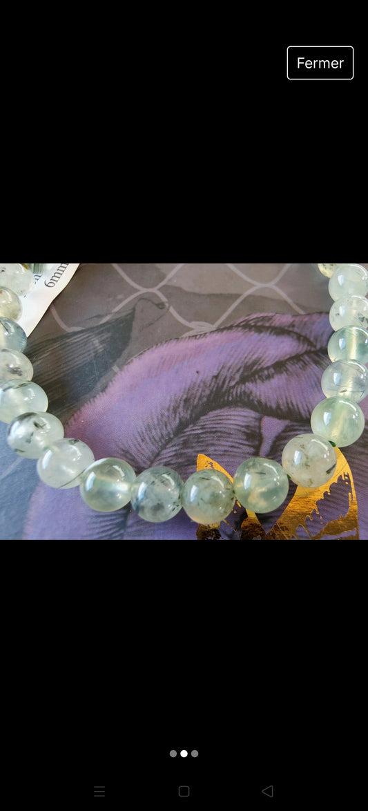Bracelet en Préhnite - perles de 6 mm - Qualité A