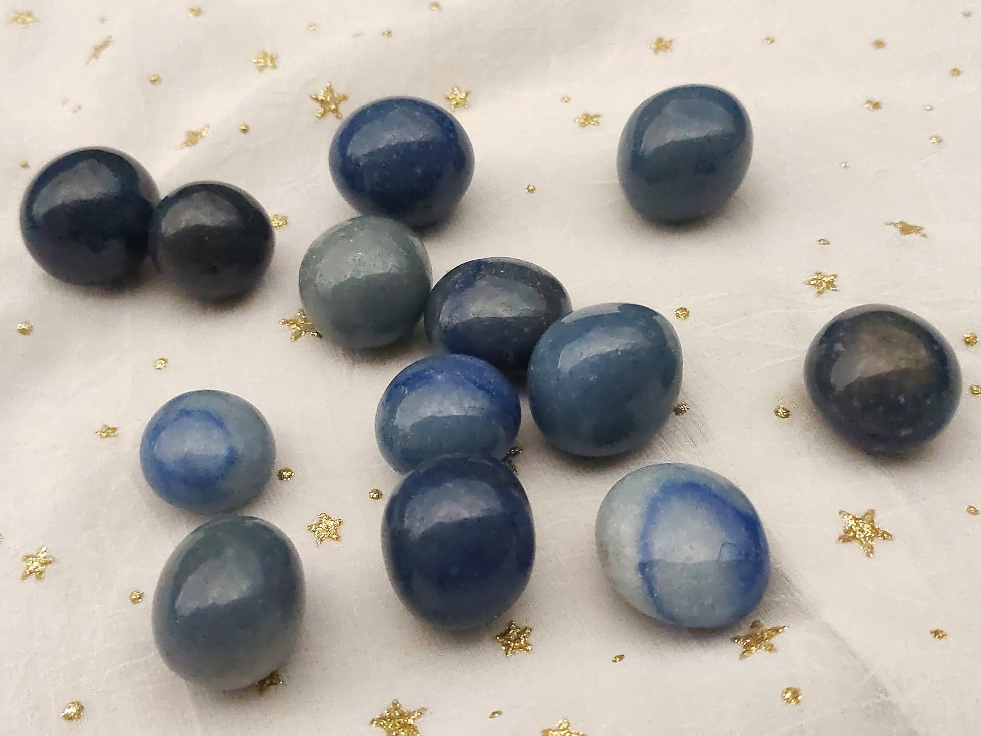Aventurine bleue Pierre roulée Qualité A+ Entre 25 à 30 mm Anastasia GROSS