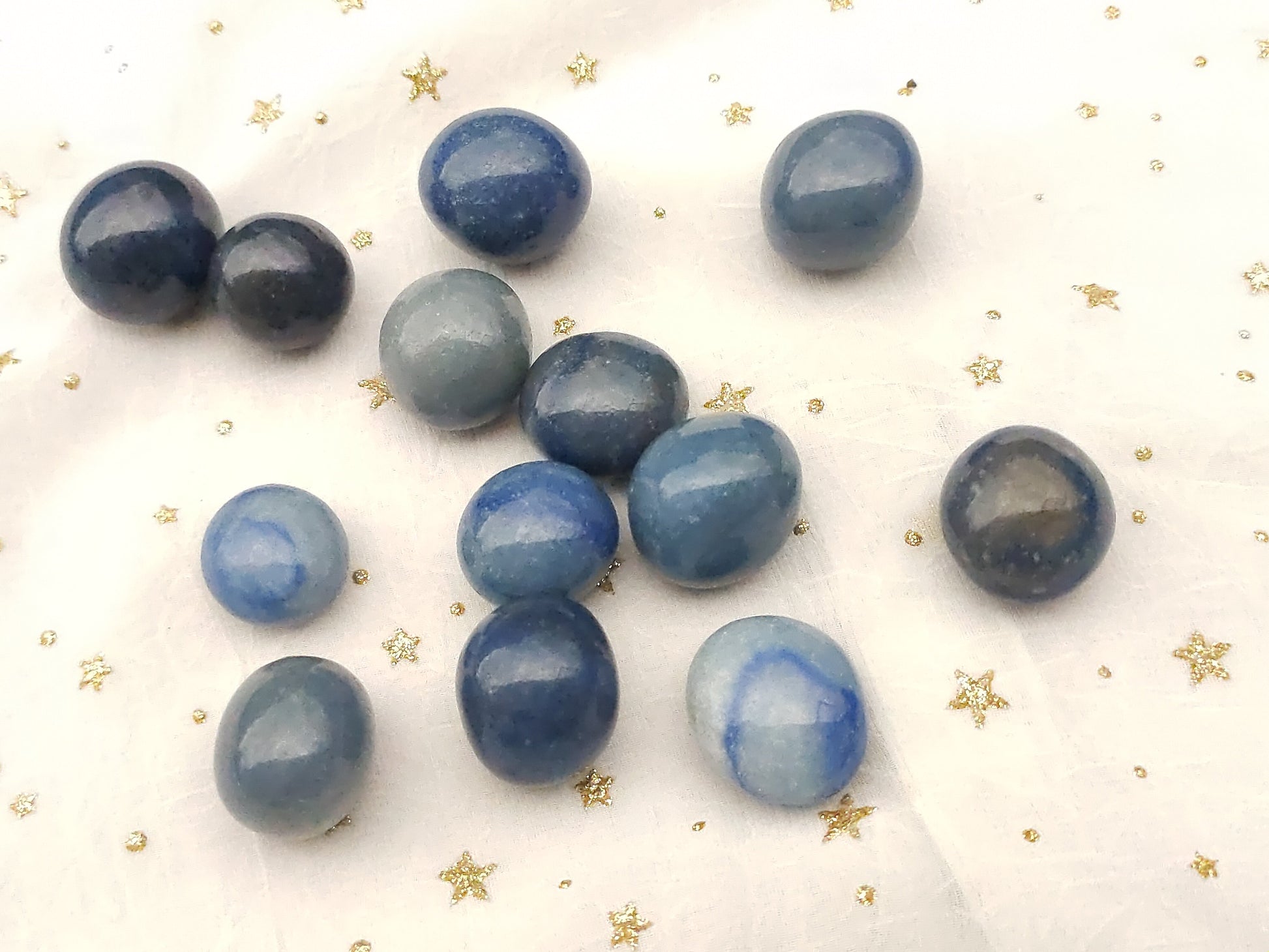 Aventurine bleue Pierre roulée Qualité A+ Entre 25 à 30 mm Anastasia GROSS