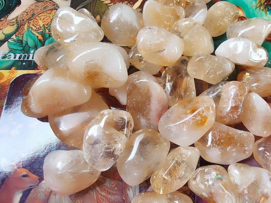 Citrine chauffée - Pierre roulée - Qualité A - Entre 20 et 25 mm