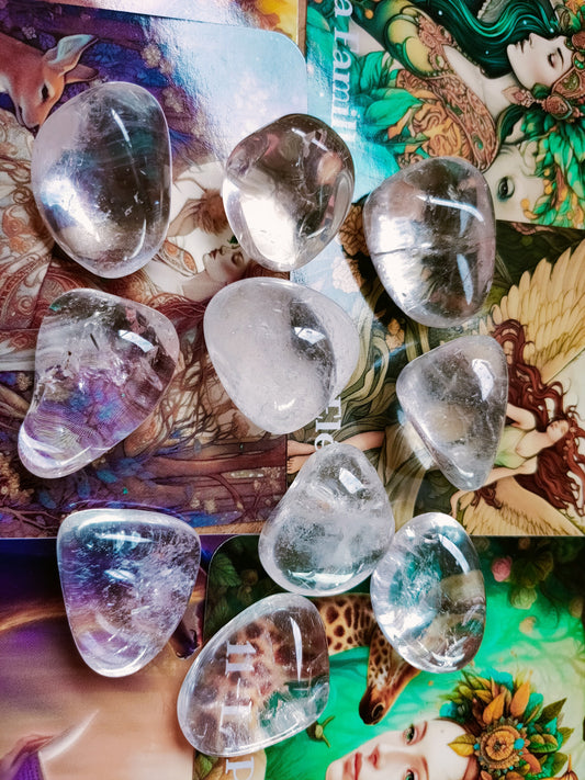 Cristal de roche - Pierre roulée - Qualité B - Entre 30 à 35 mm