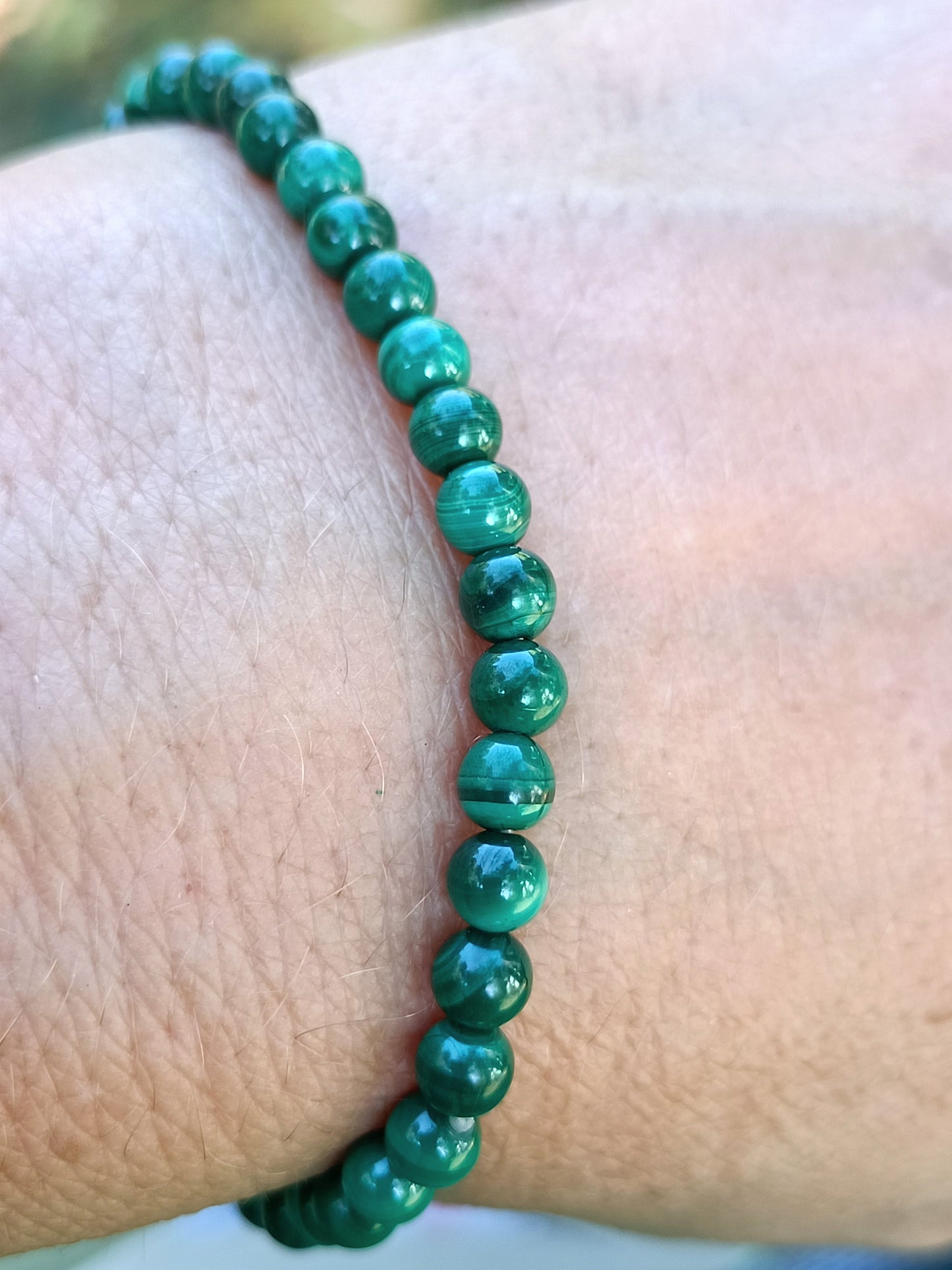 Bracelet en Malachite - perles de 4 mm - qualité 💎💎💎💎💎💎