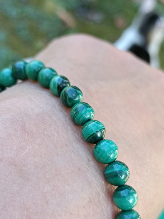 Bracelet en Malachite - perles de 6 mm - qualité 💎💎💎💎💎💎