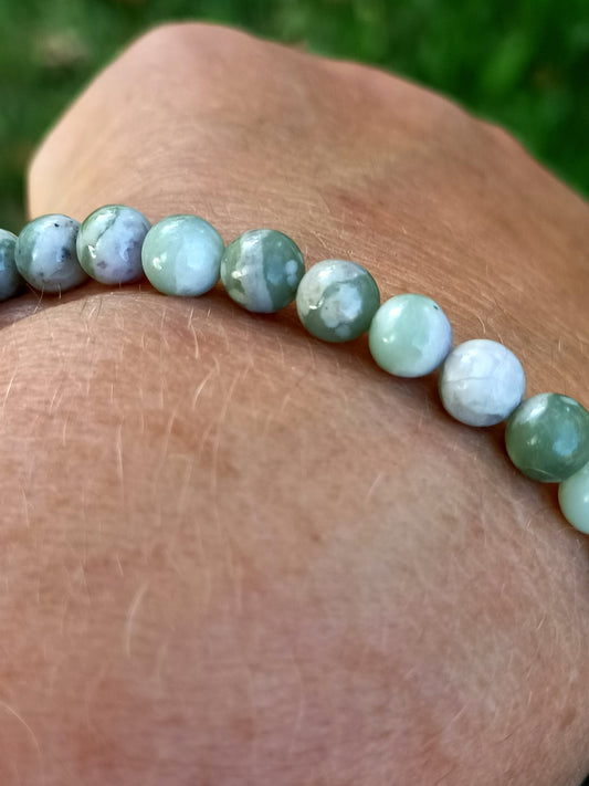 Bracelet en Jade de Hetian - perles de 6 mm - qualité 💎💎💎💎